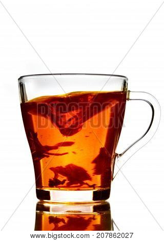 Tea Cup Tornado In Cup Isolated On White