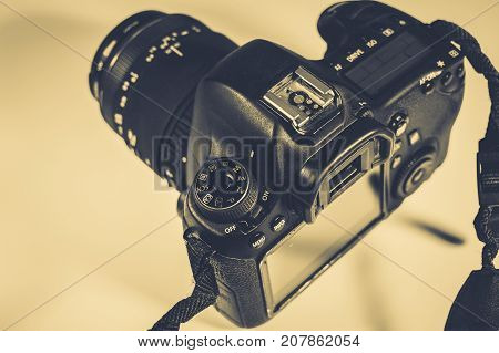 Vinnitsa Ukraine - June 25 2017 : Close-up Camera On White