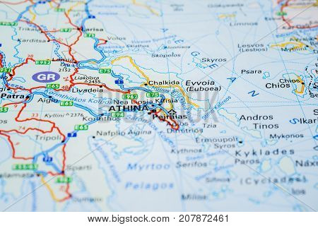 map of athina, the concept of travel.