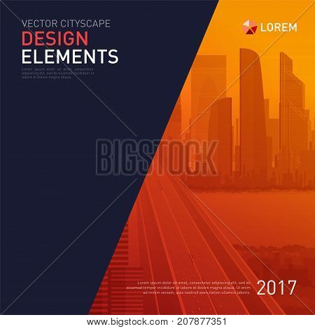 Design element for corporate graphic layout. Modern background template design for investment, business, real estate, construction.