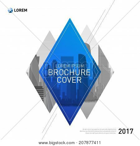 Design element for corporate graphic layout. Modern abstract geometry background template design whith colored cityscape vector illustration for investment, business, real estate, construction.