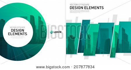 Design element for corporate graphic layout. Modern background template design for investment, business, real estate, construction.