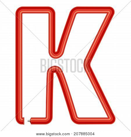Letter k plastic tube icon. Cartoon illustration of letter k plastic tube vector icon for web