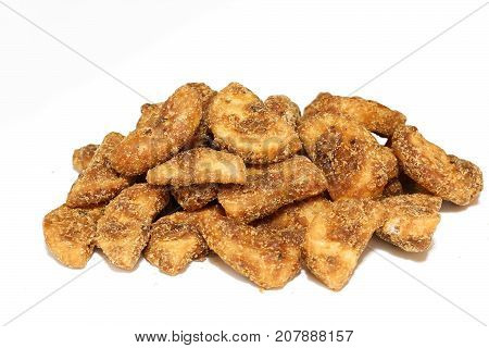 Sharkara Upperi kerala food  isolated on white
