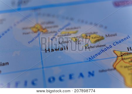 Vinnitsa Ukraine - August 25 2017: map of hawaii