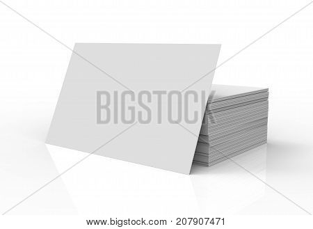 Stack of business card template blank unfilled card for edited isolated on white background