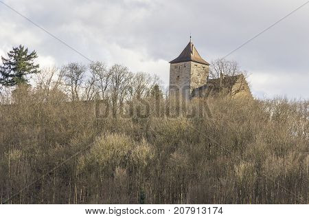 morstein castle in Hohenlohe a area in Southern Germany at early spring time