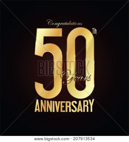 Anniversary golden sign vector on black background