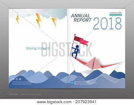 Cover design annual report, Leadership and startup concept, Use for your design all media, Easy to use and edit by add your own logo, images, and text, whatever you want.