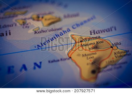 Vinnitsa Ukraine - August 25 2017: map of hawaii