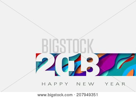 2018 happy new year, abstract design 3d, vector illustration, Layered realistic, for banners, posters flyers