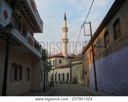 Traditional street in Komotini Thrace Greece Europe