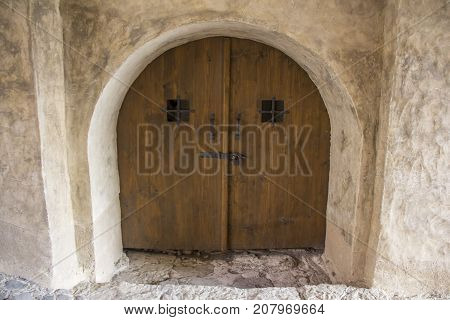 interior and exterior dietails doors of the Livonia Order Castle was built in the middle of the 15th century. Bauska Latvia