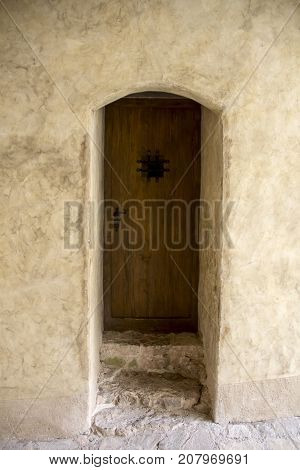 interior and exterior dietails doors of the Livonia Order Castle was built in the middle of the 15th century. Bauska Latvia