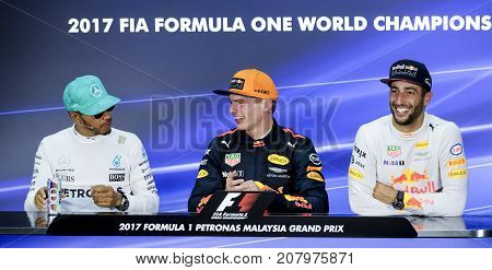 Lewis Hamilton, Daniel Ricciardo & Max Verstappen