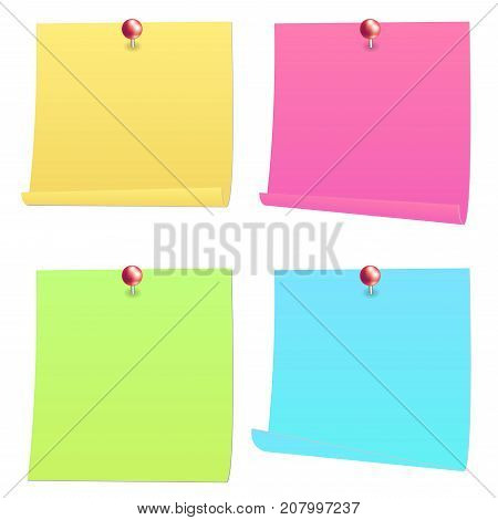 a real note paper with red pin
