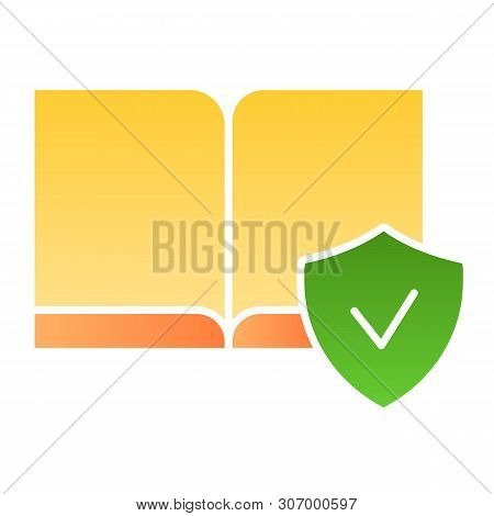 Ebooks Available Flat Icon. Electronic Book Color Icons In Trendy Flat Style. Cheked Book Gradient S