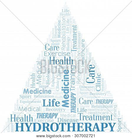 Hydrotherapy Word Cloud. Wordcloud Made With Text Only.