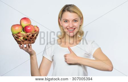 Fresh And Juicy Snack. Girl Live Healthy Life. Apple Organic Fruit. Eat Healthy. Good Apple Pies Con