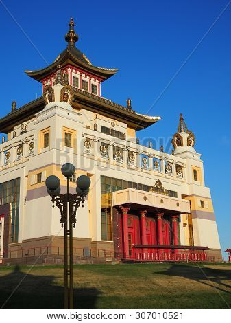 Elista, Republic Of Kalmykia, Russia - June, 2019: Burkhan Bakshin Altan Sume The Golden Abode Of Th