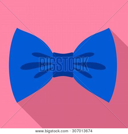 Blue Bow Tie Icon. Flat Illustration Of Blue Bow Tie Vector Icon For Web Design
