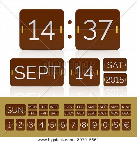 Coffee Colour Calendar With Analog Flip Timer