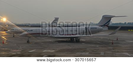 Saigon, Vietnam - Dec 25, 2018. Gulfstream G650 (n521hn) Docking At Saigon Tan Son Nhat Airport (sgn