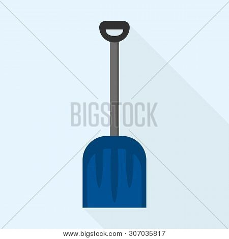 Plastic Snow Shovel Icon. Flat Illustration Of Plastic Snow Shovel Vector Icon For Web Design