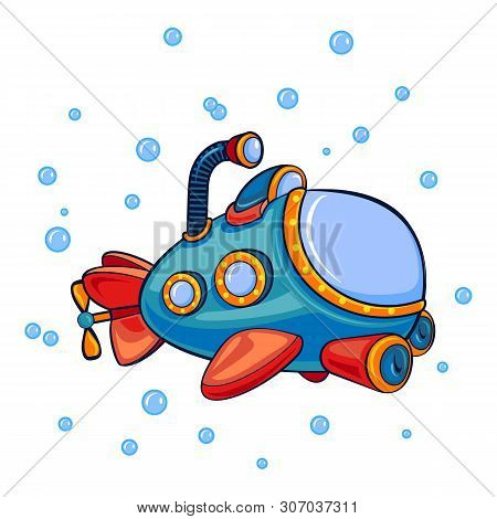 Submarine Periscope Icon. Cartoon Of Submarine Periscope Vector Icon For Web Design Isolated On Whit