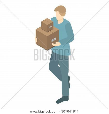 Warehouse Worker Icon. Isometric Of Warehouse Worker Vector Icon For Web Design Isolated On White Ba