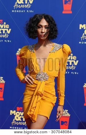 LOS ANGELES - JUN 15:  MJ Rodriguez at the 2019 MTV Movie & TV Awards at the Barker Hanger on June 15, 2019 in Santa Monica, CA