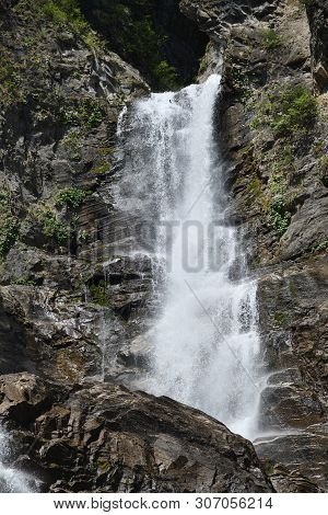Picturesque Cascading Ulim Waterfall In North Korean Mountains, Outside Of Wonsan. Ullim Falls. Nort