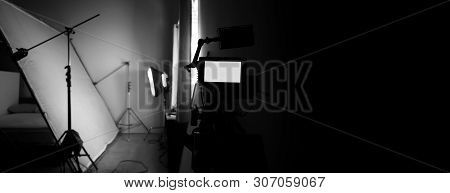 4K High Definition Video Camera Monitor On Tripod