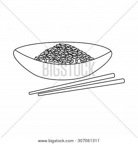 Vector Illustration Of Plate And Rice Logo. Set Of Plate And Short Stock Symbol For Web.