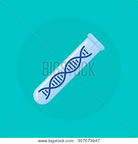 Test Tube With Dna Molecule Inside, Vector