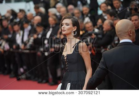 CANNES, FRANCE - MAY 17, 2019: Paulina Andreeva and Fedor Bondarchuk attend the screening of 