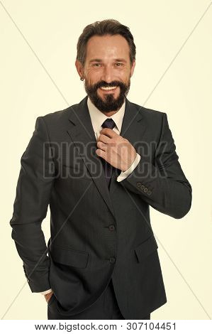 Businessman Or Manager Prepare Outfit. Business Outfit Concept. Feel Confident Business Formal Suit.