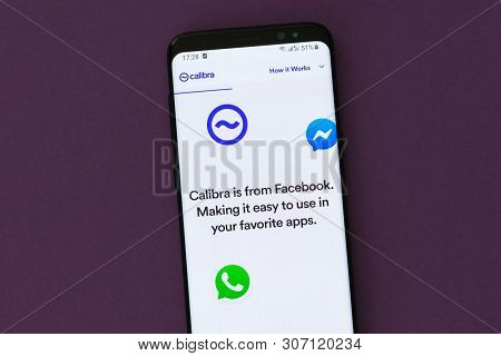 Kyrenia, Cyprus - June 18, 2019: Calibra Website Displayed On The Smartphone. Calibra Is Digital Wal