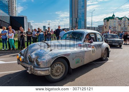 Novokuznetsk, Russia-june 14, 2019: The 7th Peking To Paris Motor Challenge 2019. Bristol 403 1954 L