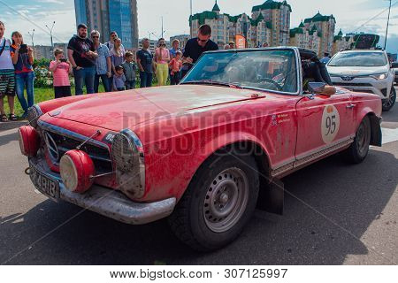 Novokuznetsk, Russia-june 14, 2019: The 7th Peking To Paris Motor Challenge 2019. Mercedes Benz 230s