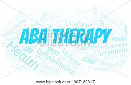 Aba Therapy Word Cloud. Wordcloud Made With Text Only.