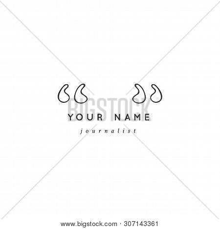 Hand Drawn Vector Logo Template, Parentheses. Writing, Copywrite And Publishing Theme.