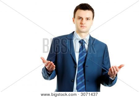 好看年轻商人向你解释的东西