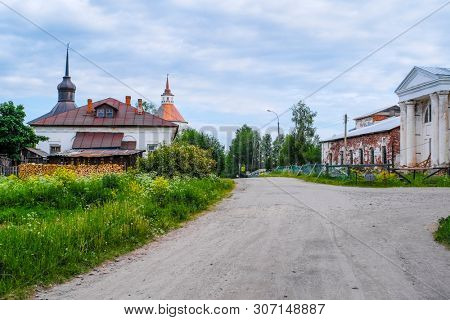 View to the center of Kirillov with Kirillo-Belozersky Monastery, Russia