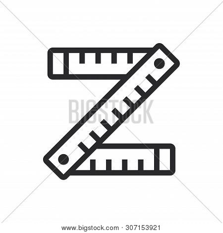 Ruler Icon Isolated On White Background. Ruler Icon In Trendy Design Style For Web Site And Mobile A