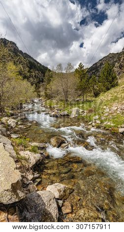 Very Nice Valley In Mountain Pyrenees Of Spain (valley Name Is Vall De Nuria)