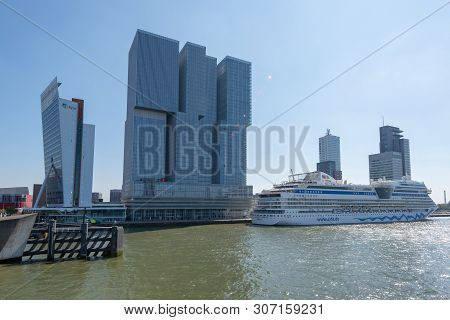 Rotterdam, Netherlands - April 18, 2019 : Aidamar Cruise Ship From The German Aida Cruises Company S
