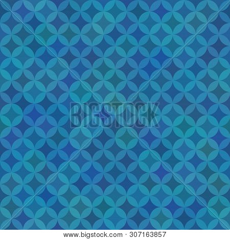 Abstract Blue Geometric Background With Random Colored Circles