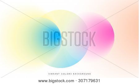 Cyan And Yellow And Magenta Neon Vibrant Sphares In Poster