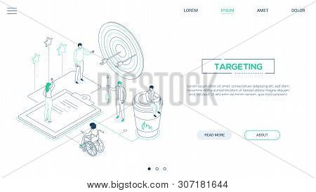 Targeting - Line Design Style Isometric Web Banner